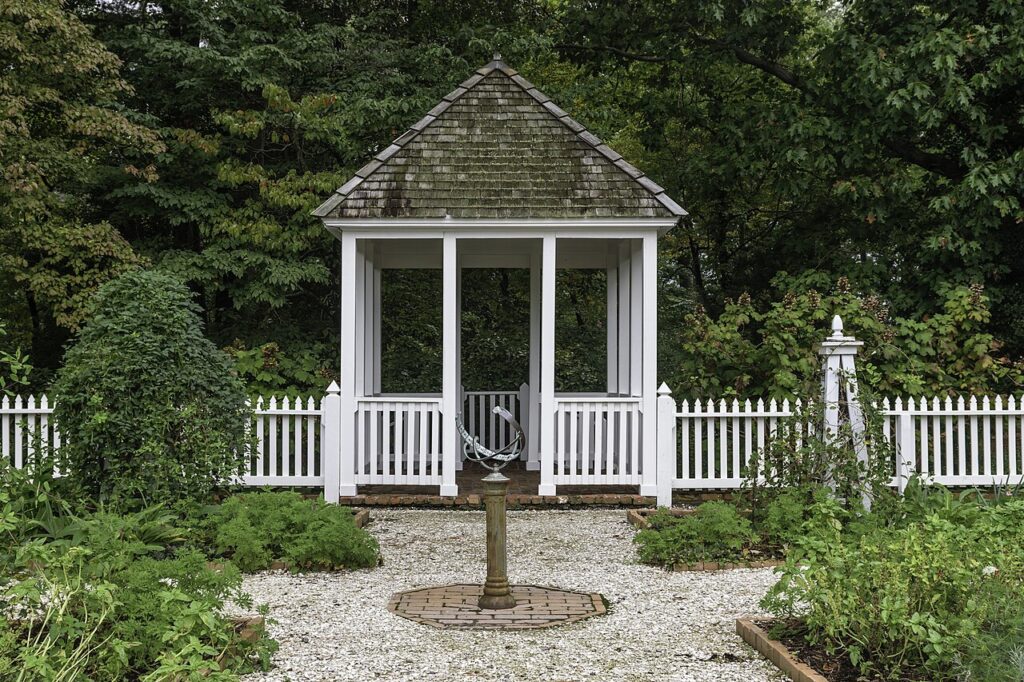 Colonial garden gazebo in a backyard setting — Aosom outdoor furniture review 2026
